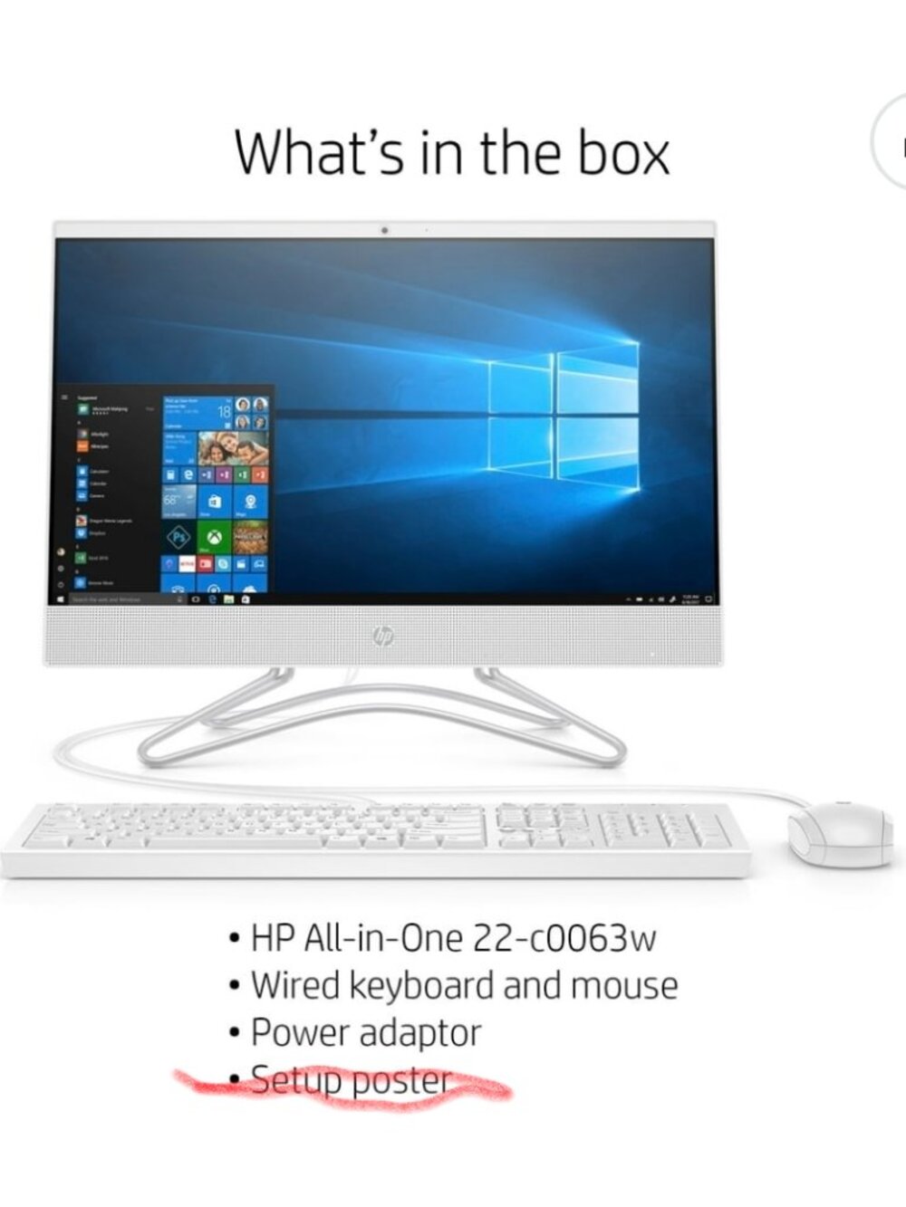 HP 22 All-in-One Desktop Computer - Picture 8 of 9